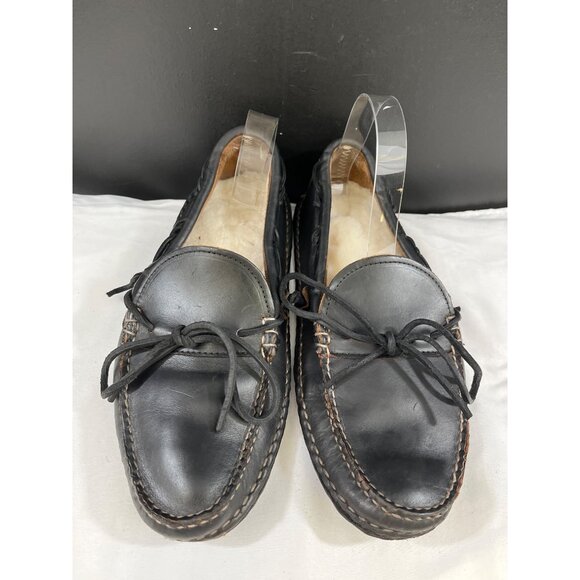Ugg Australia Men\'s Black Leather Slippers Size 11 SKU 6212 main image 7